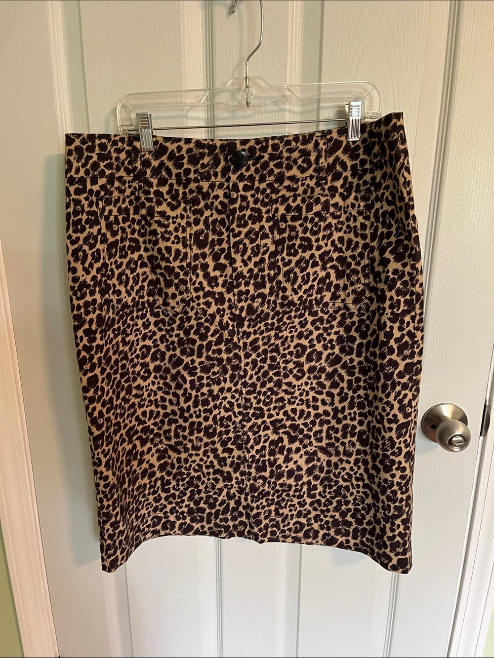 Anthropologie Leopard-Print Pencil Skirt in Tan and Black